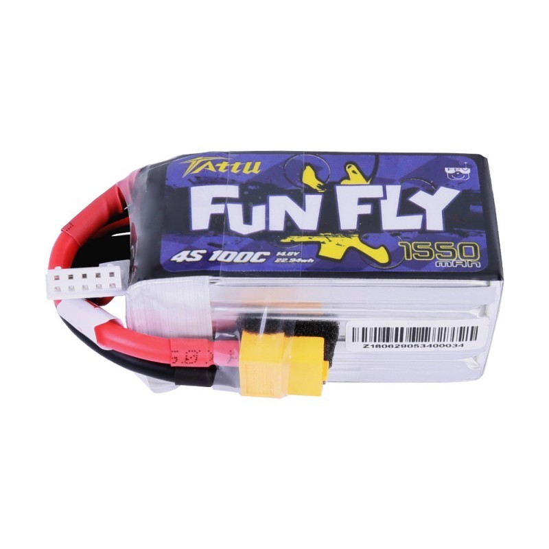 Tattu Funfly Series 1550mAh 14.8V 100C 4S1P Lipo Battery Pack Tattu Funfly Series 1550mAh 14.8V 100C 4S1P Lipo Battery Pack