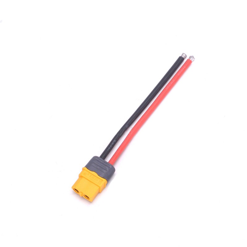 Conector Amass XT60H-M hembra + 10 cm cable 14AWG soldado Conector Amass XT60H-M hembra + 10 cm cable 14AWG soldado