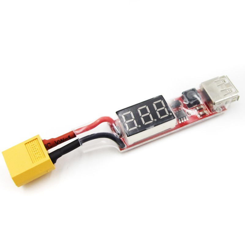 2S-6S Lipo Battery XT60 Plug to USB 5V 2A Converter