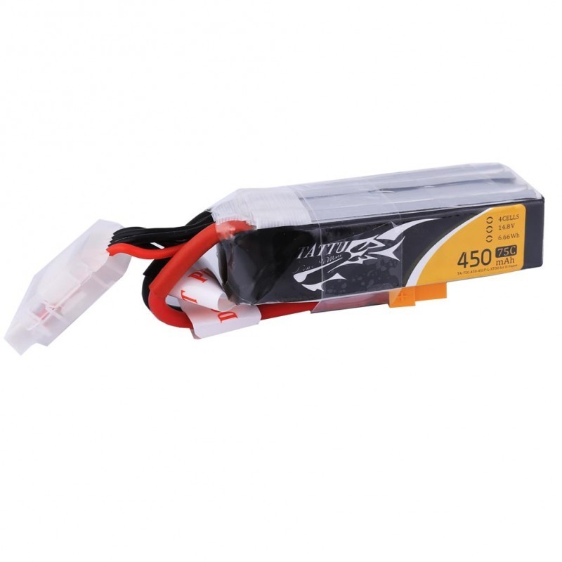 Tattu 450mAh 14.8V 75C 4S1P Lipo Battery Pack with XT30 plug--Long Size for H Frame