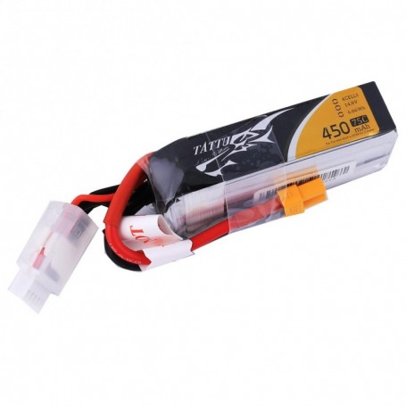 Tattu 450mAh 14.8V 75C 4S1P Lipo Battery Pack with XT30 plug--Long Size for H Frame