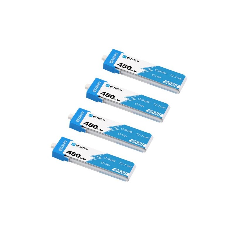 BETAFPV BT2.0 450mAh 1S 30C Battery (4PCS) BETAFPV BT2.0 450mAh 1S 30C Battery (4PCS)