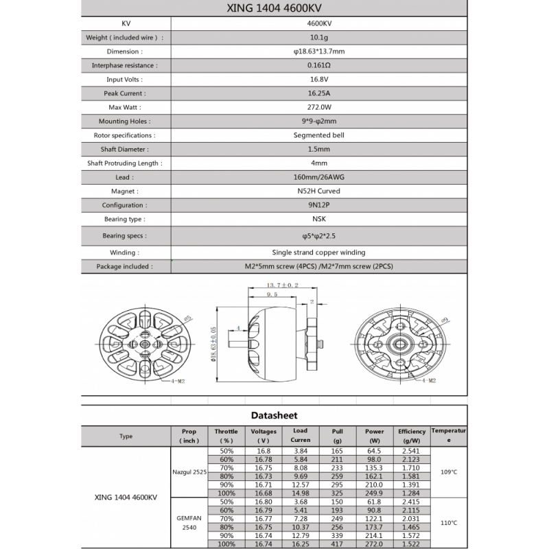 iFlight XING X1404 4600 KV Toothpick Ultralight Build (black)