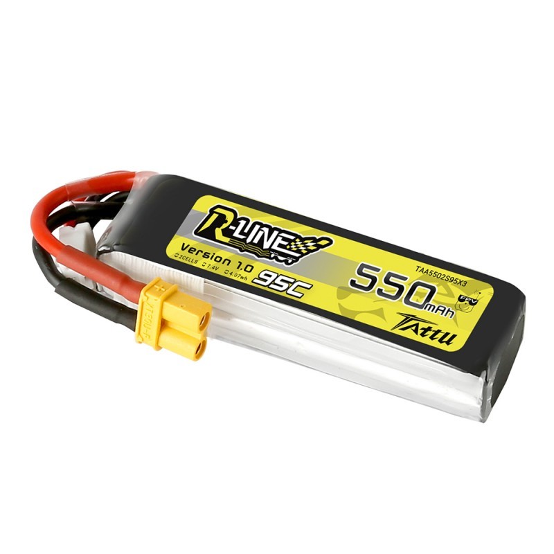 Tattu R-Line 550mAh 7.4V 2S1P 95C Lipo Battery