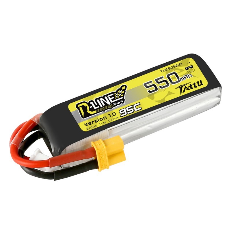 Tattu R-Line 550mAh 7.4V 2S1P 95C Lipo Battery