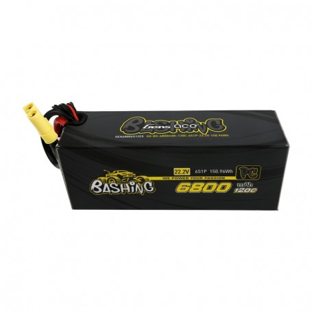 Gens ace 6800mAh 22.2V 120C 6S1P Lipo Battery Pack with EC5 - Bashing Series
