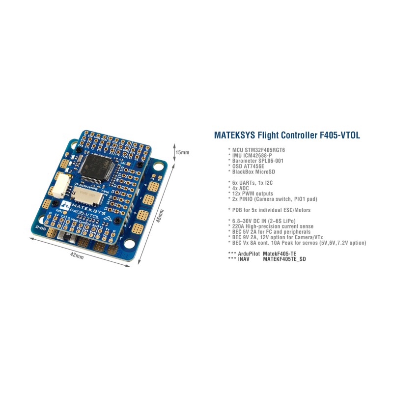 Mateksys Flight Controller F405-VTOL