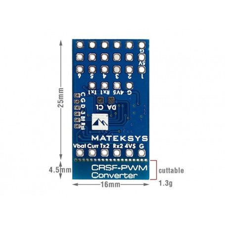 Mateksys CRSF to PWM Converter,CRSF-PWM-6