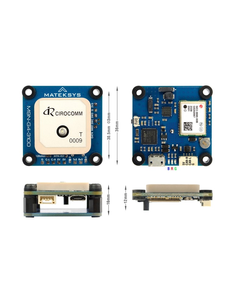 Matek AP_Periph DroneCAN GNSS M9N-G4-3100